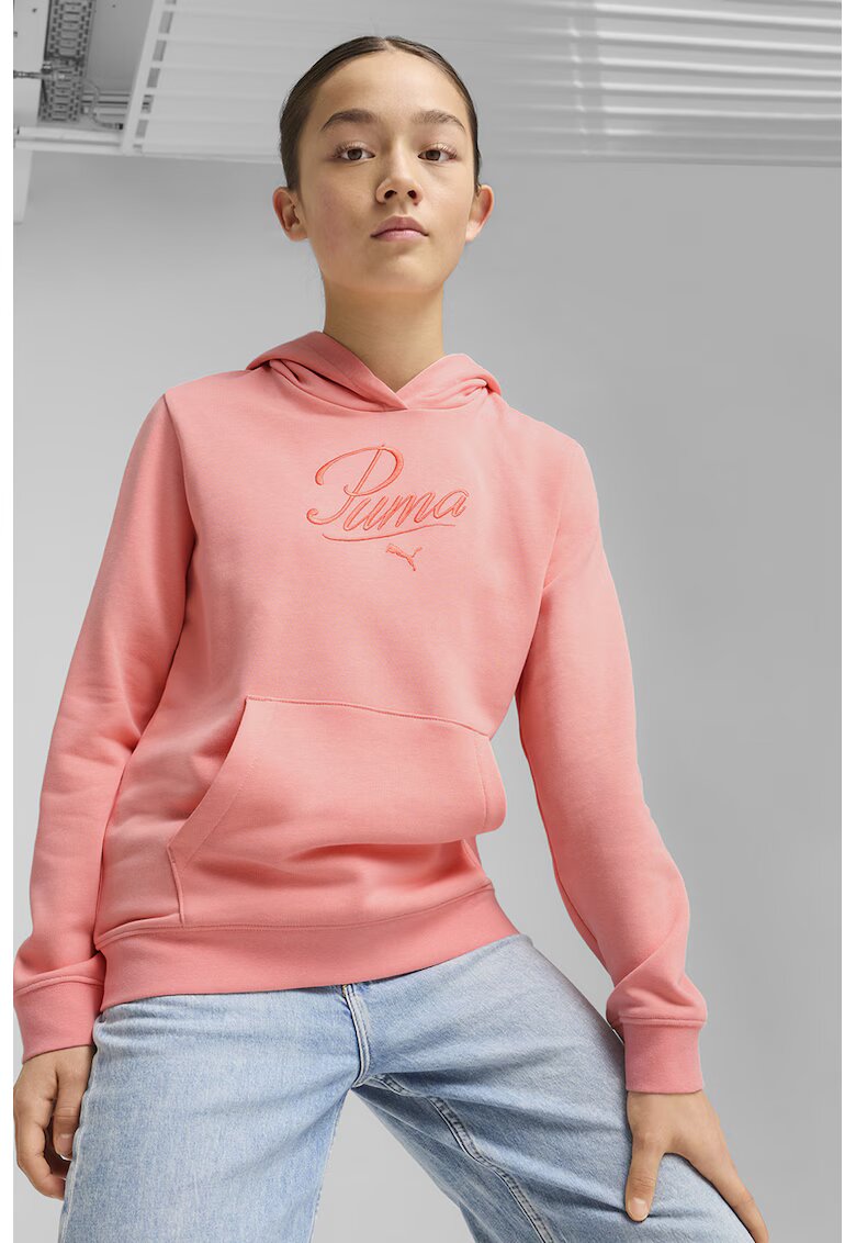 Puma Hanorac din amestec de bumbac cu buzunar kangaroo - Roz somon