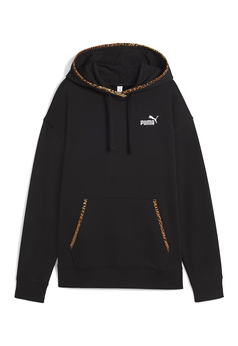 Puma Hanorac din amestec de bumbac cu captuseala animal print - Negru