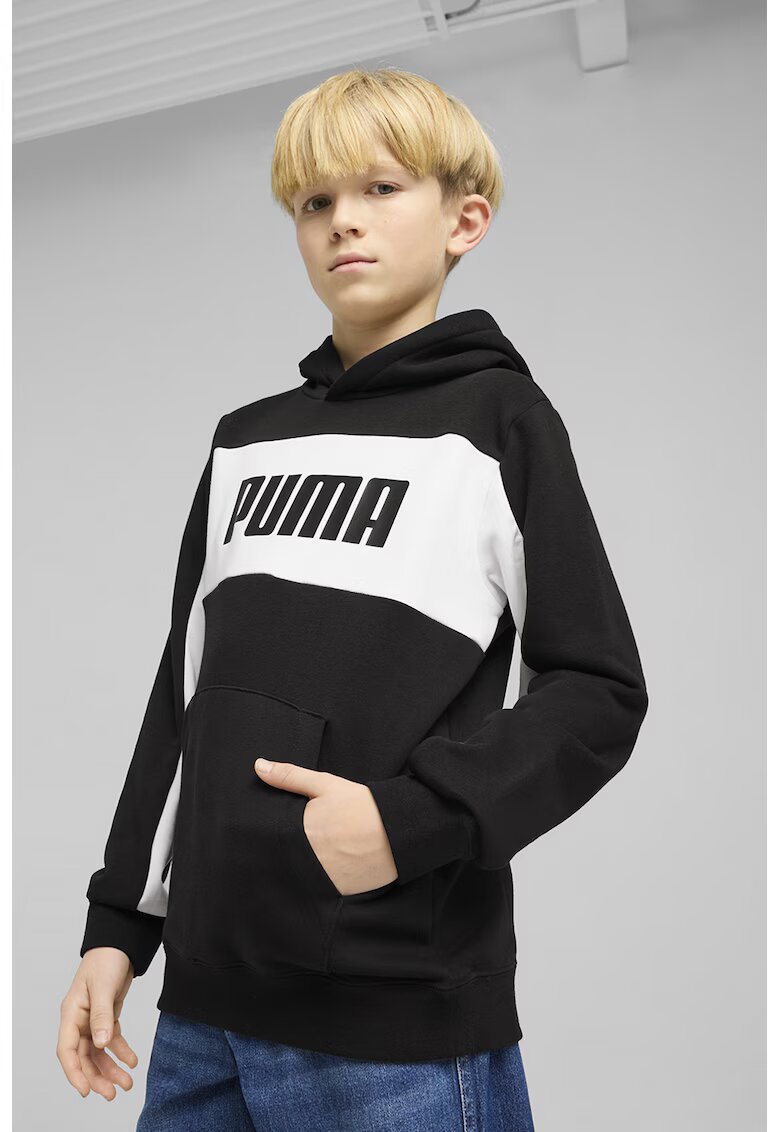 Puma Hanorac din amestec de bumbac cu logo - Alb/Negru