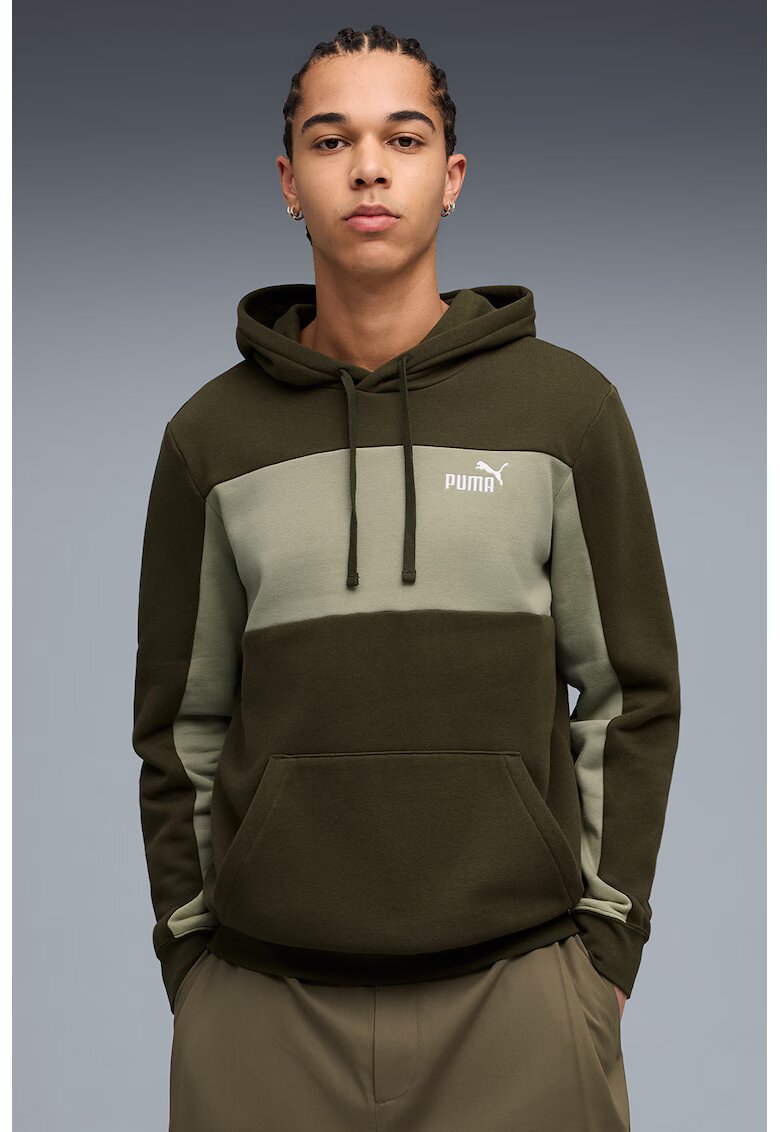 Puma Hanorac din amestec de bumbac Essentials - Verde pal/Verde masliniu