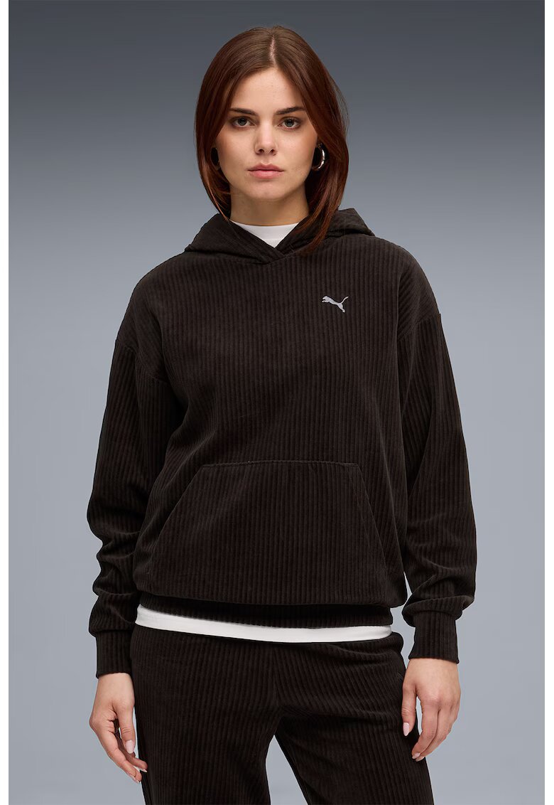 Puma Hanorac din reiat cu maneci cazute ESS ELEVATED - Negru