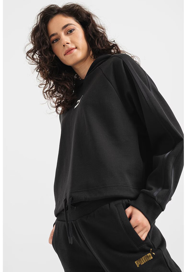 Puma Hanorac lejer cu imprimeu logo - Alb/Negru