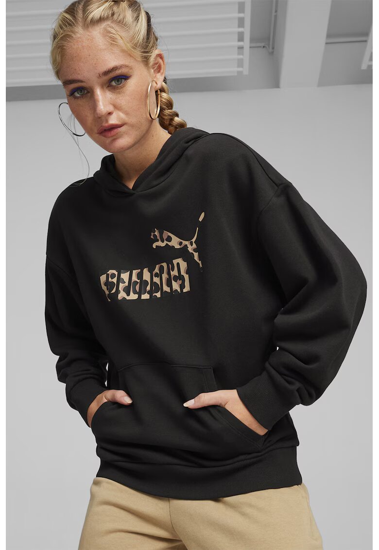 Puma Hanorac lejer cu imprimeu logo - Negru