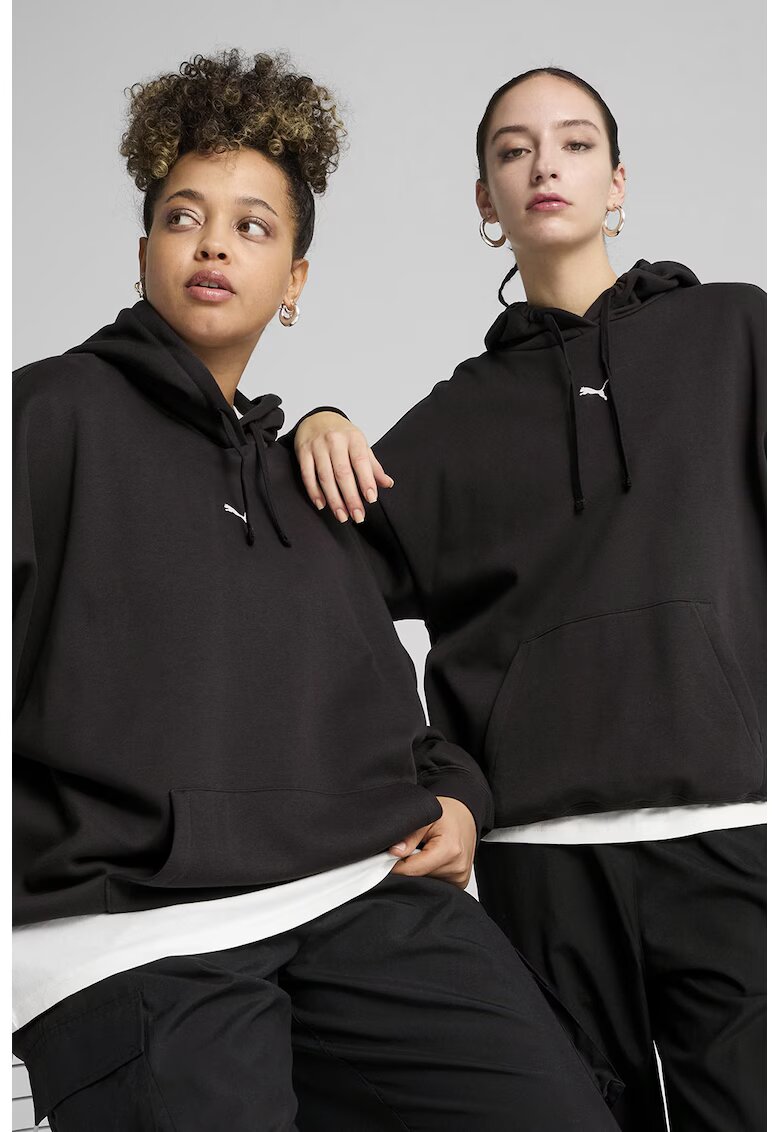Puma Hanorac supradimensionat cu buzunar kangaroo si snur - Negru