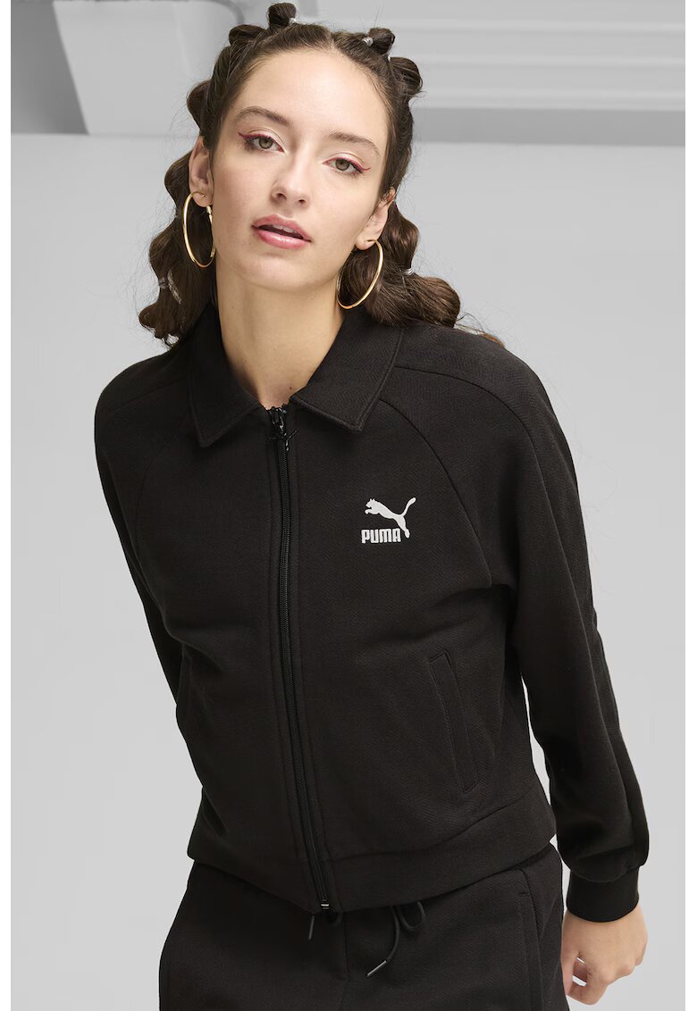 Puma Jacheta cu fermoar si logo - Negru