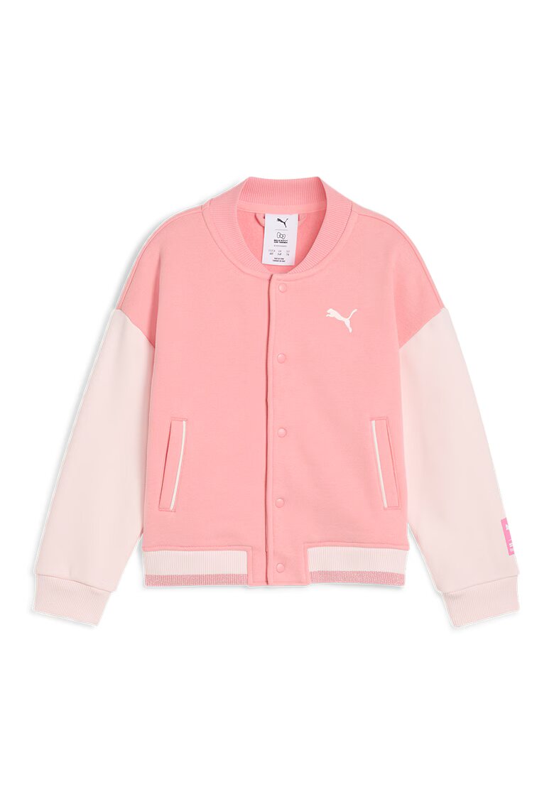 Puma Jacheta cu imprimeu Hello Kitty College - Alb/Roz pastel/Roz pal