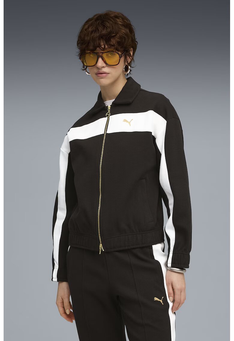 Puma Jacheta regular-fit din amestec de bumbac cu fermoar - Alb/Negru