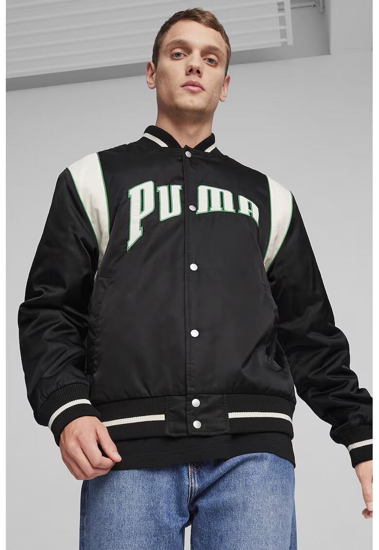 Puma Jacheta usoara cu capse - Alb/Negru