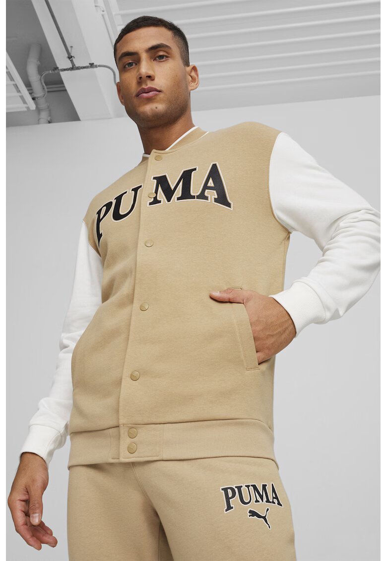 Puma Jacheta Varsity cu imprimeu logo Squad - Alb/Bej