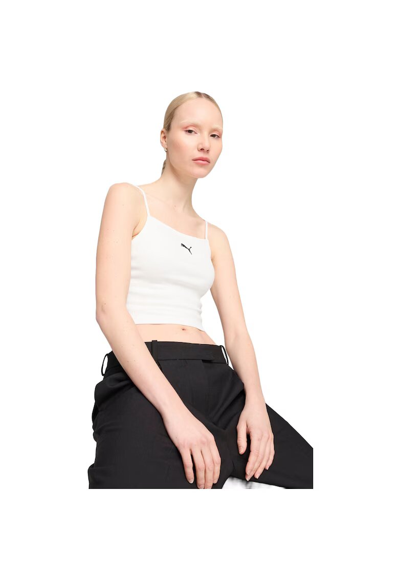 Puma Maiou femei Wardrobe Ess Ribbed Tank Top - Alb - Alb