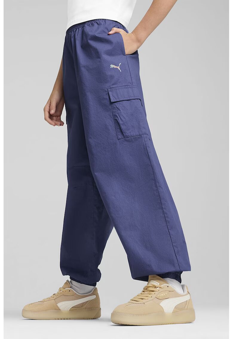 Puma Pantaloni cargo cu talie elastica - Albastru inchis