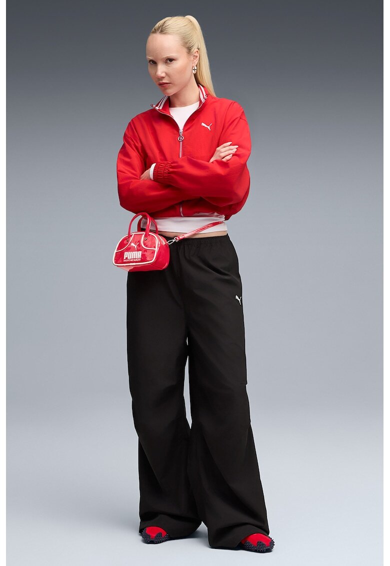 Puma Pantaloni cu talie inalta si volane ESS - Negru/Alb optic