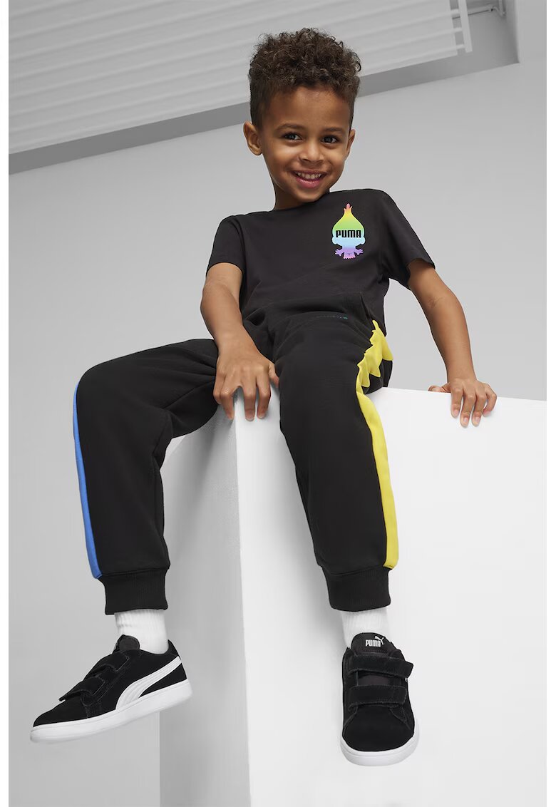 Puma Pantaloni de trening cu accente colorblock - Negru