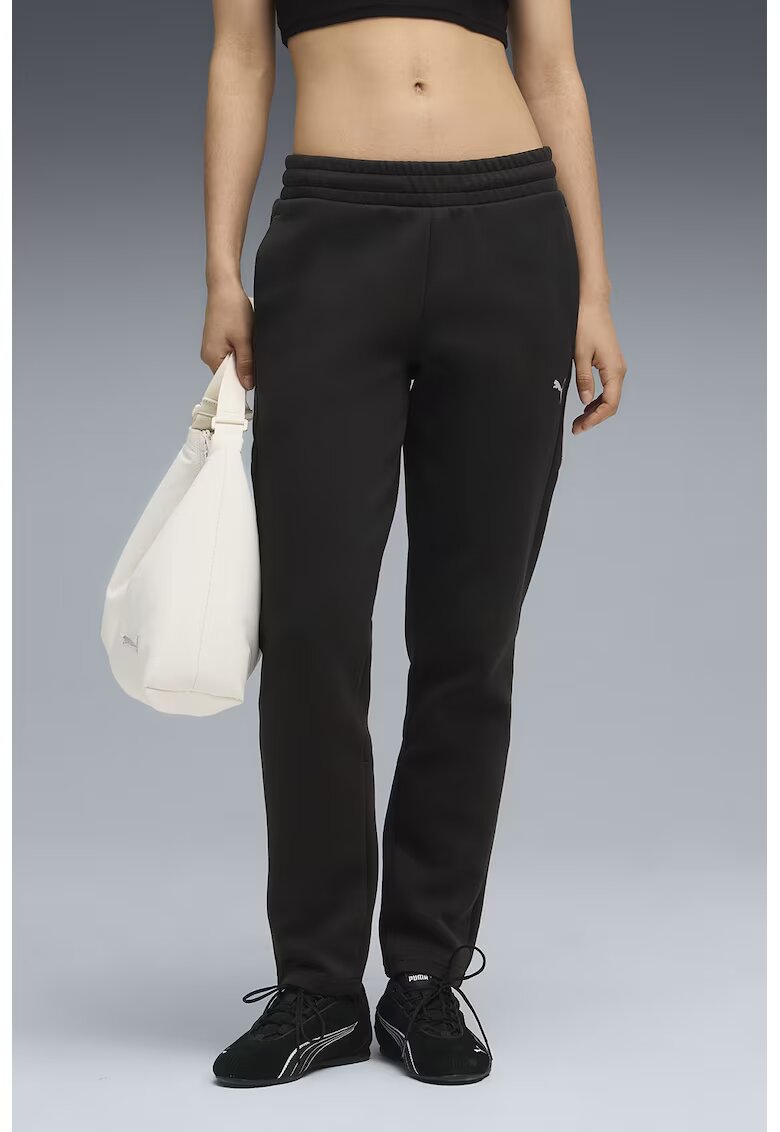 Puma Pantaloni de trening cu buzunare laterale si talie medie - Negru
