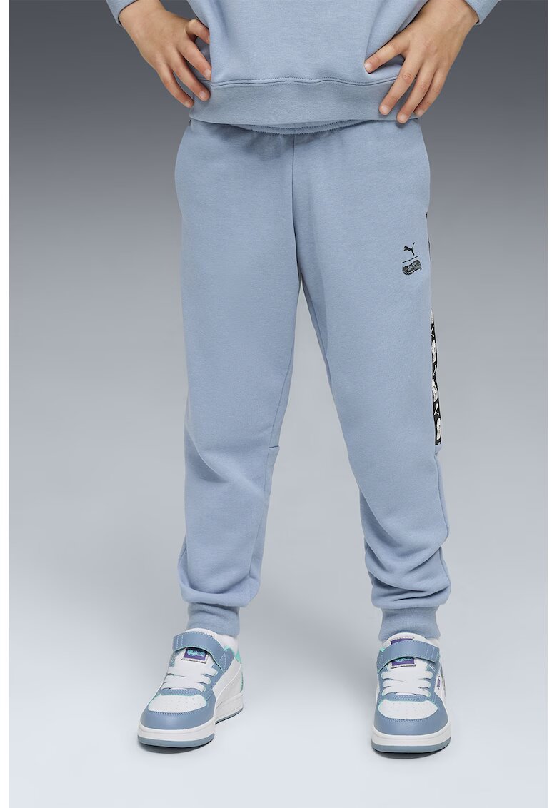 Puma Pantaloni de trening cu logo - Negru/Albastru azur