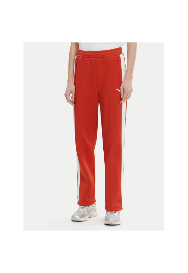 Puma Pantaloni de trening dama 629797 - Poliester reciclat/Bumbac - Rosu - Rosu