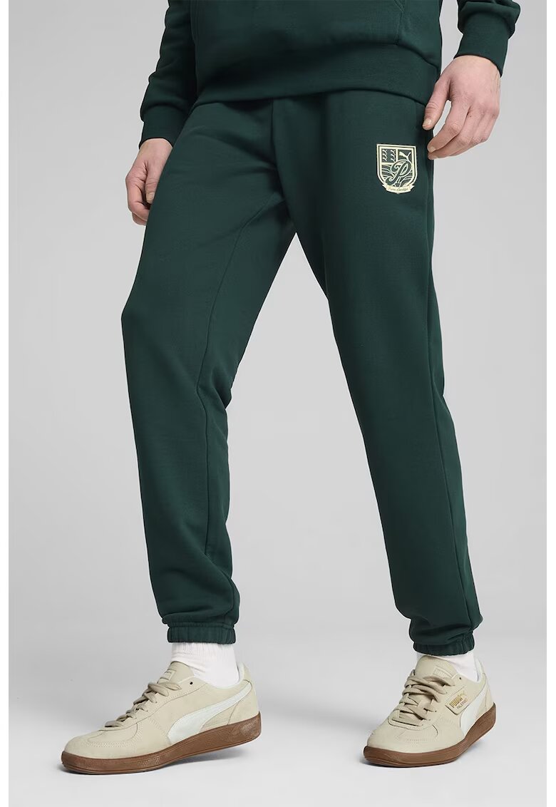 Puma Pantaloni de trening de bumbac - Verde englez