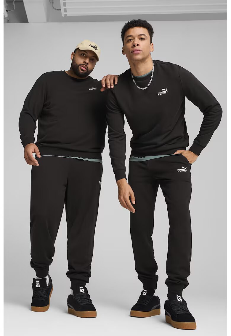 Puma Pantaloni de trening din amestec de bumbac cu buzunare laterale - Negru