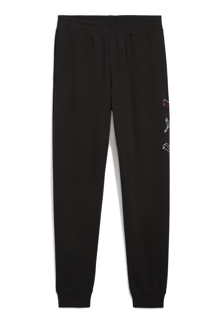 Puma Pantaloni de trening din amestec de bumbac cu croiala conica - Negru