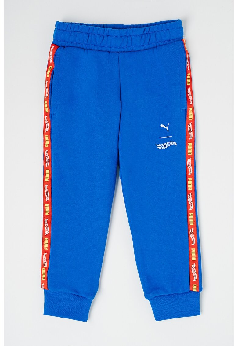 Puma Pantaloni de trening din amestec de bumbac cu logo - Rosu/Albastru royal