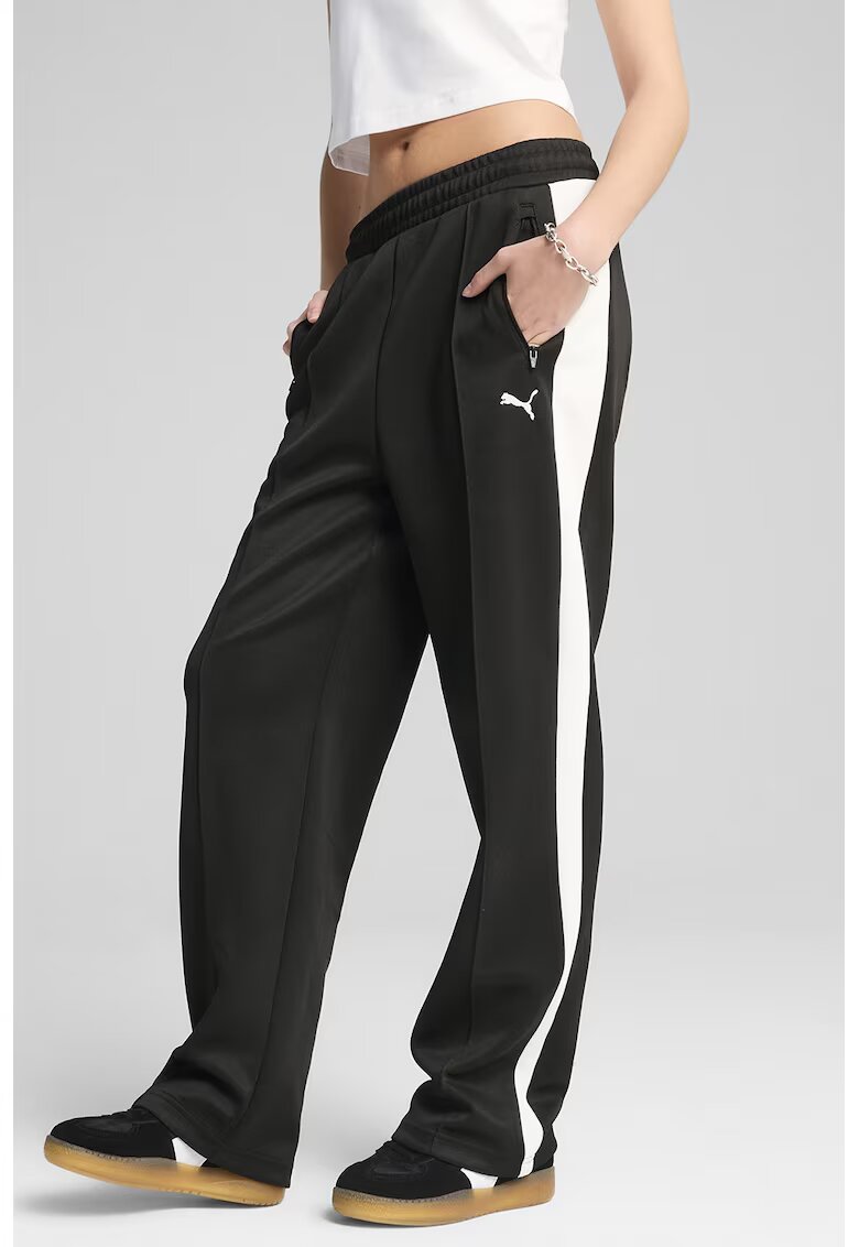 Puma Pantaloni de trening drepti T7 Always On - Alb/Negru