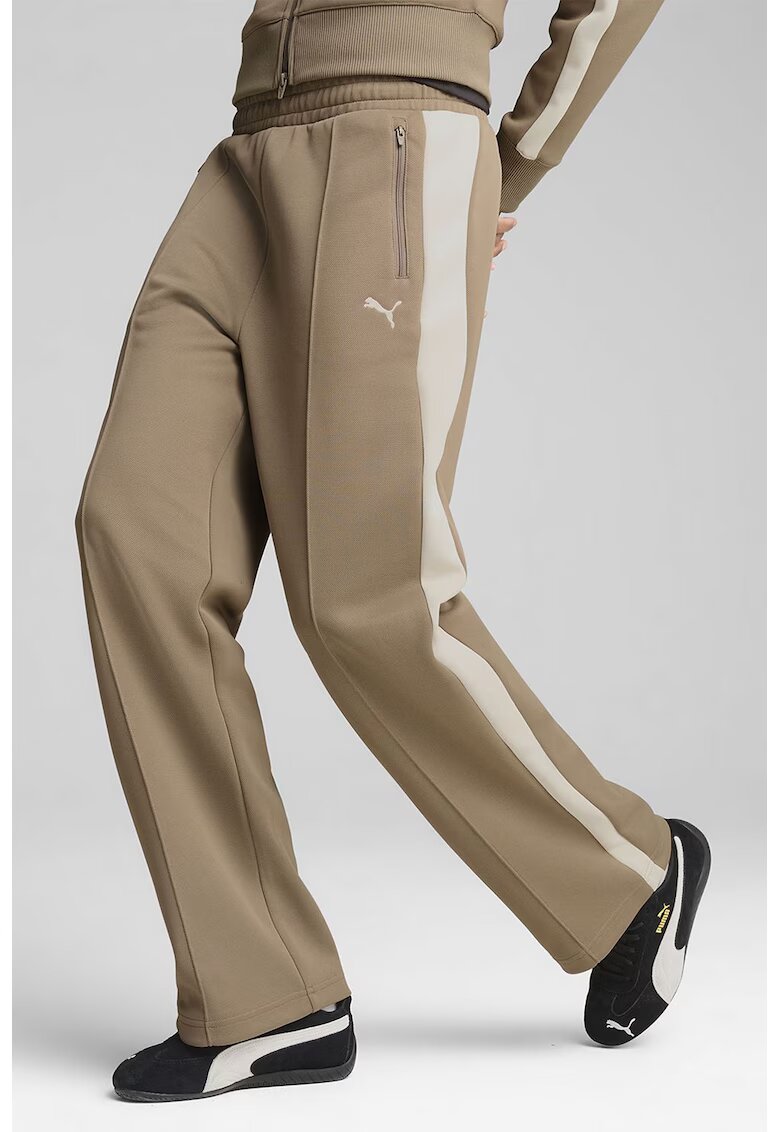 Puma Pantaloni de trening drepti T7 Always On - Maro deschis