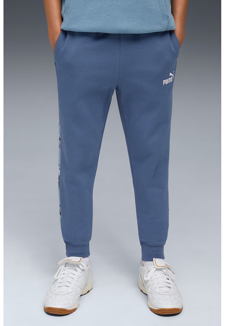 Puma Pantaloni de trening Essentials Camo - Albastru pastel/Albastru inchis/Alb optic