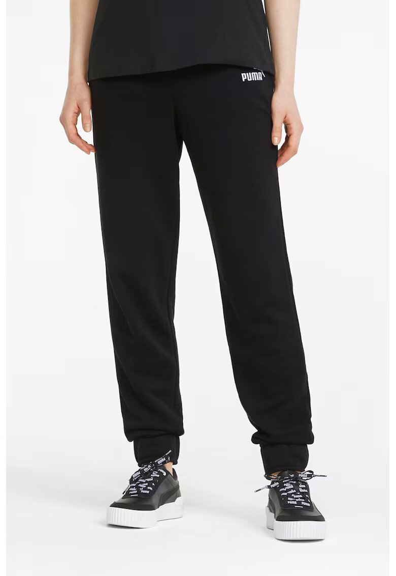 Puma Pantaloni de trening regular fit cu buzunare laterale Essentials+ - Negru