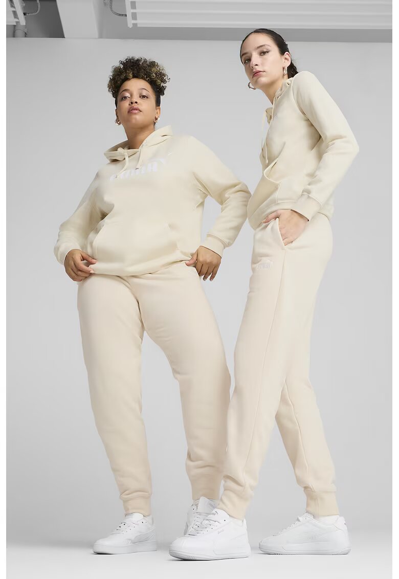 Puma Pantaloni de trening regular-fit din amestec de bumbac cu snururi - Crem
