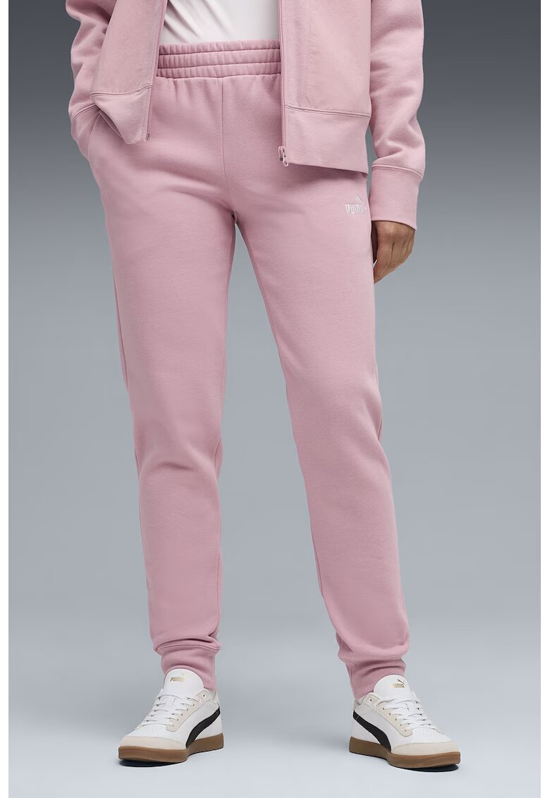 Puma Pantaloni de trening regular-fit din amestec de bumbac cu snururi - Roz prafuit