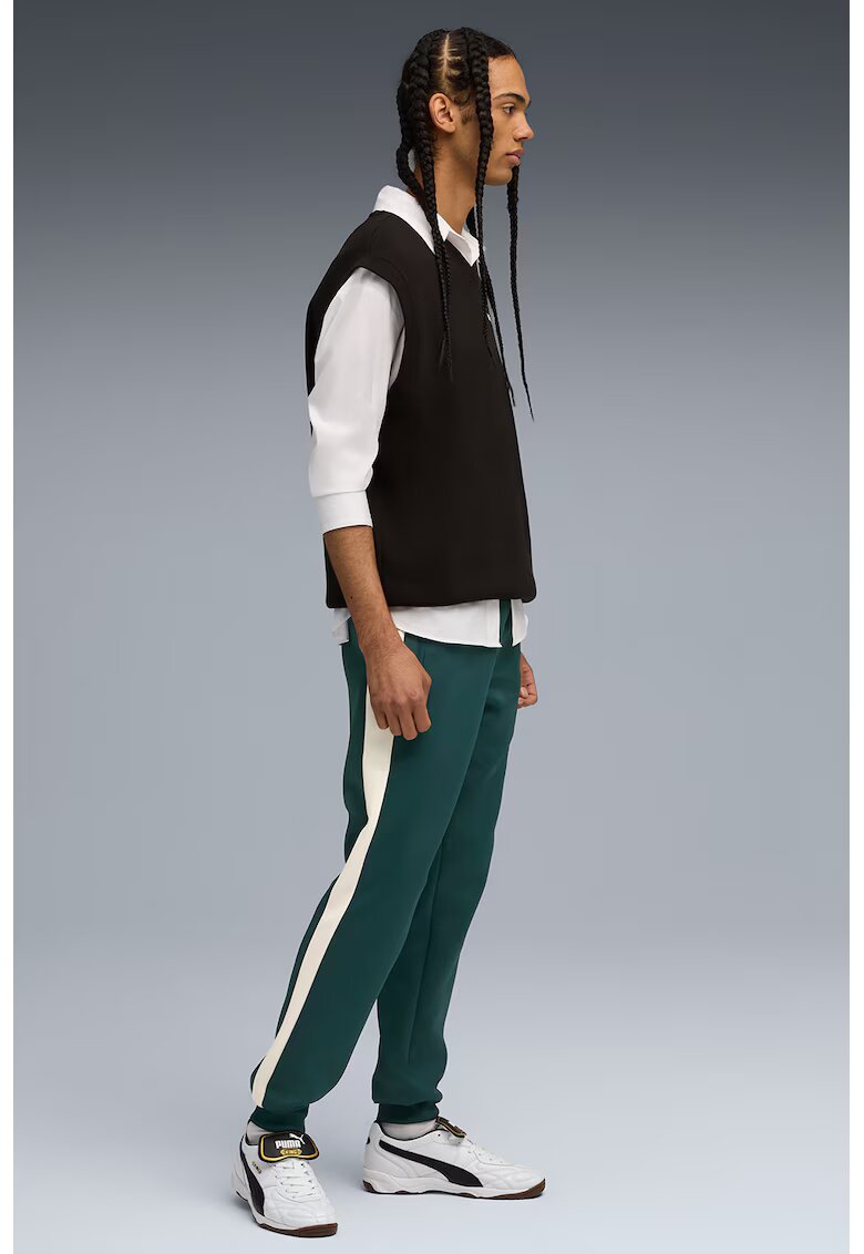 Puma Pantaloni de trening relaxed-fit Always - Verde englez/Crem
