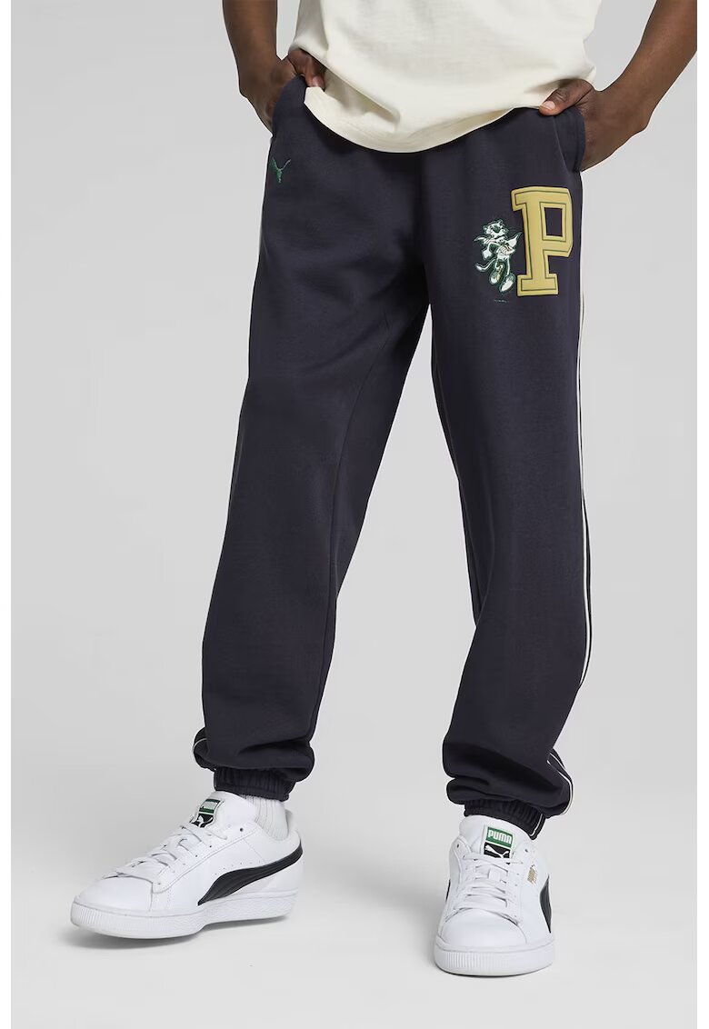 Puma Pantaloni de trening relaxed-fit cu buzunare laterale - Albastru ultramarin
