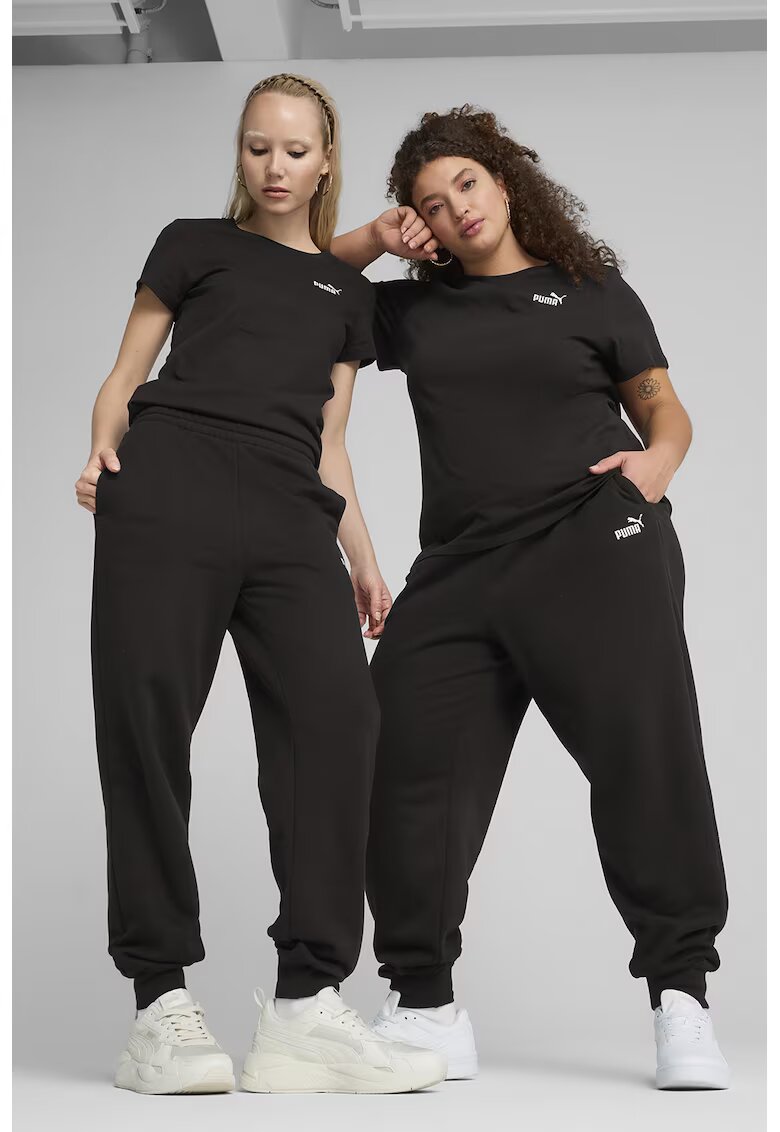 Puma Pantaloni de trening relaxed-fit cu logo brodat discret - Negru