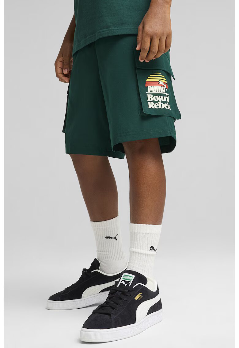 Puma Pantaloni scurti cargo cu snur de ajustare - Verde padure