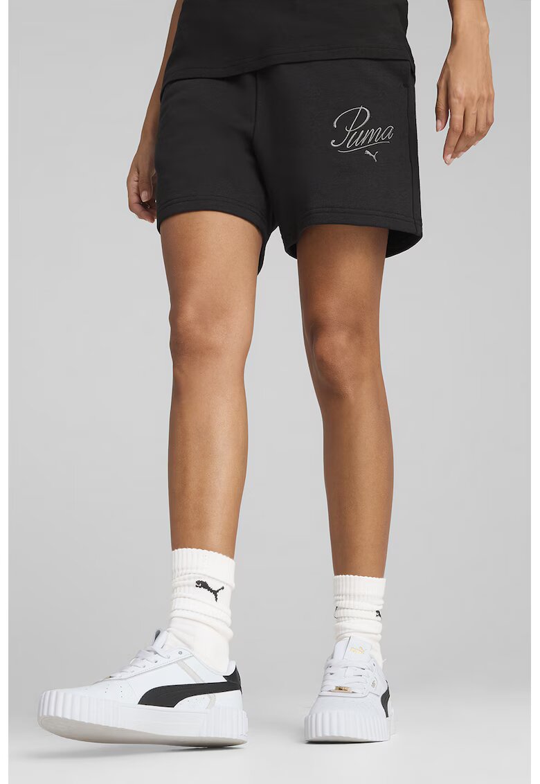 Puma Pantaloni scurti cu broderie logo - Negru