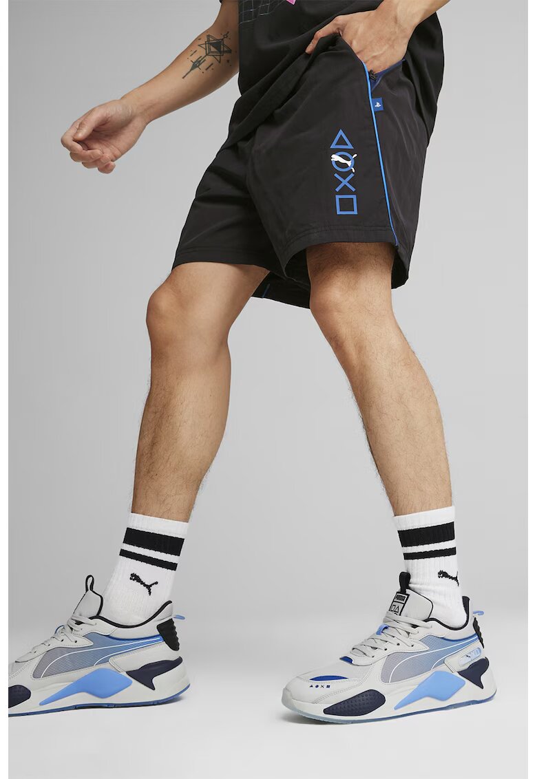 Puma Pantaloni scurti cu buzunare oblice - Alb/Negru/Albastru inchis
