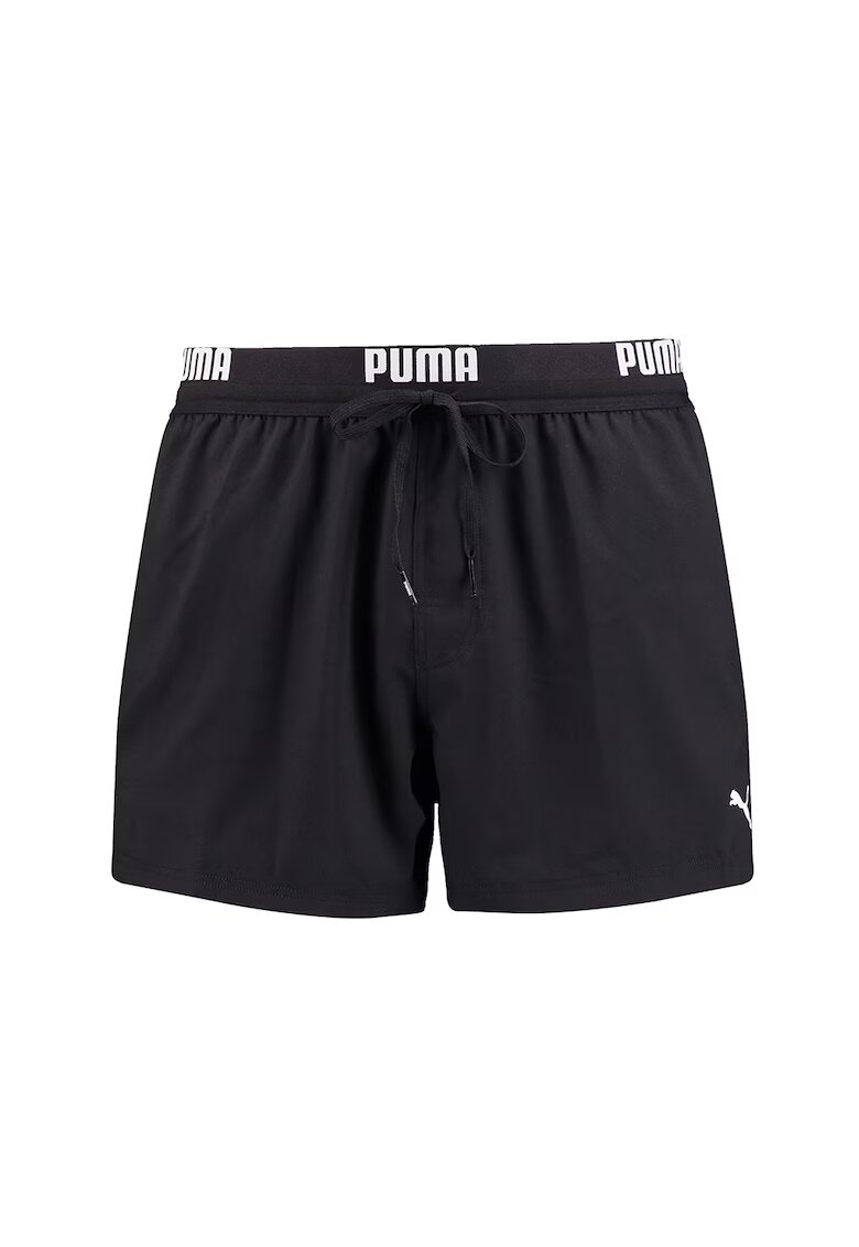 Puma Pantaloni scurti de baie cu banda logo in talie - Alb/Negru