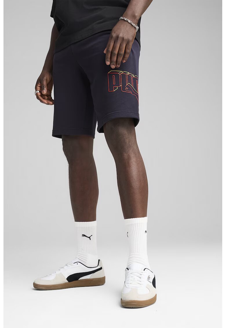 Puma Pantaloni scurti din amestec de bumbac cu logo - Albastru ultramarin