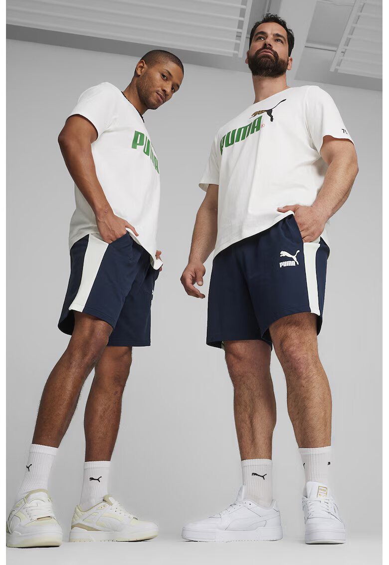 Puma Pantaloni scurti din amestec de bumbac T7 Iconic - Bleumarin