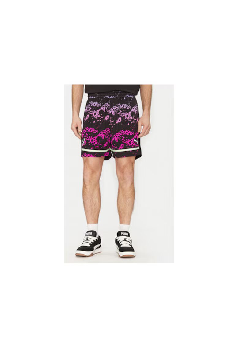 Puma Pantaloni scurti sport barbati 631671 - Poliester reciclat - Negru/Violet - Negru/Violet