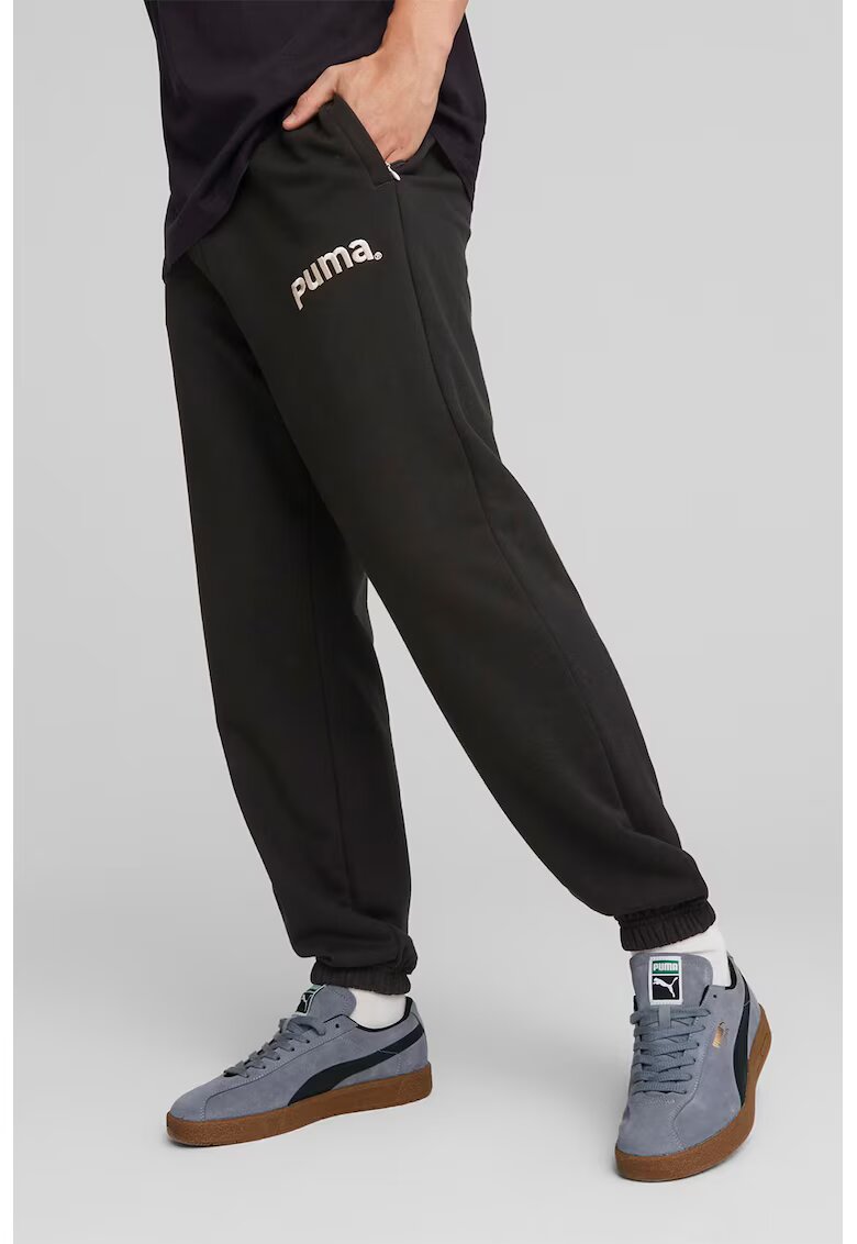 Puma Pantaloni sport cu imprimeu logo - Negru