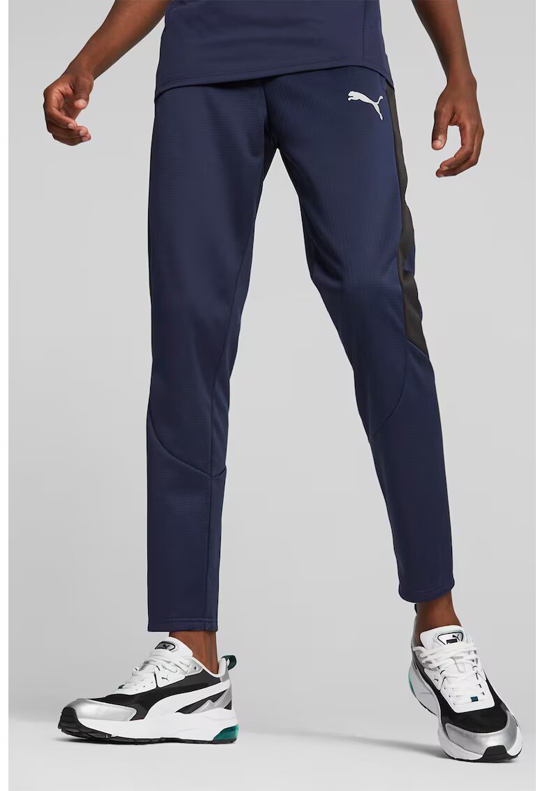 Puma Pantaloni sport cu segmente contrastante Evostripe - Negru/Bleumarin