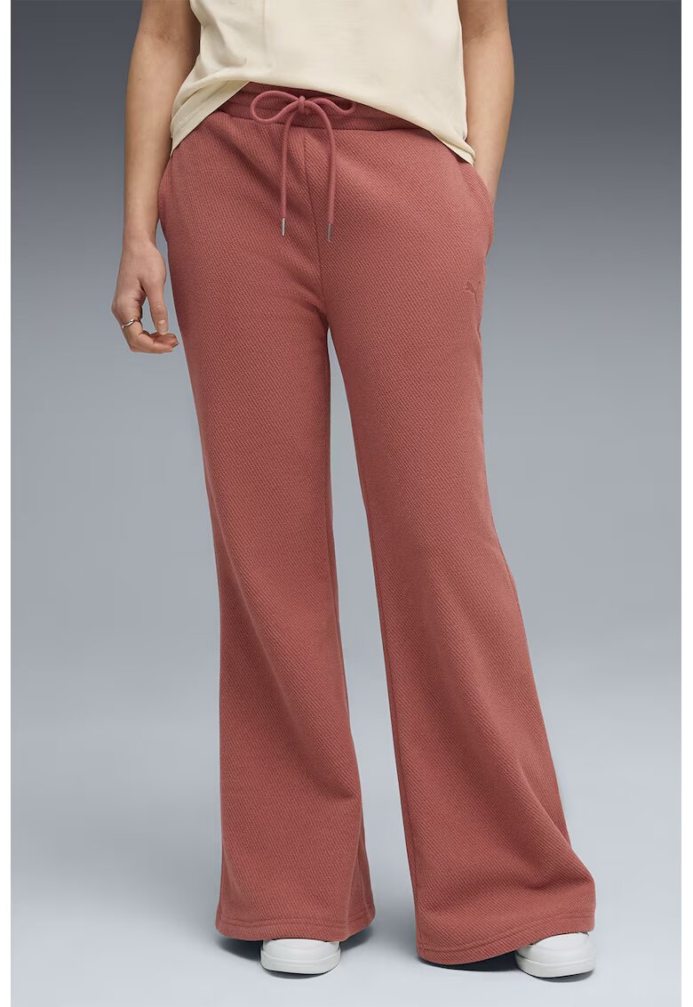 Puma Pantaloni uni de trening cu talie inalta - Rosu stins