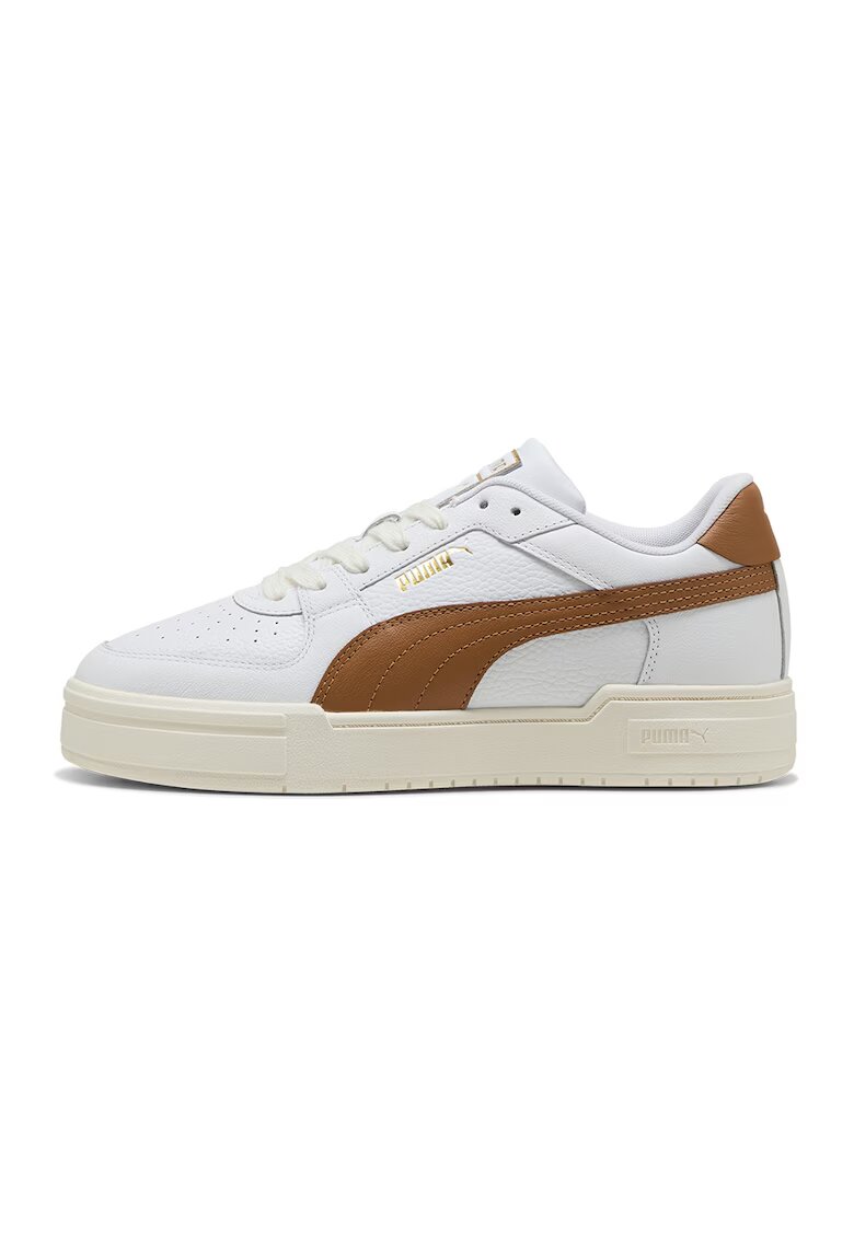 Puma Pantofi sporrt Pro Classic II din piele - Alb fildes/Maro scortisoara/Alb murdar
