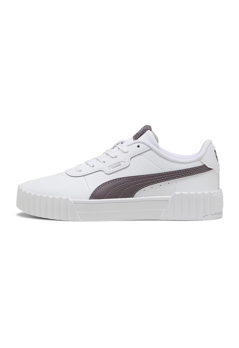 Puma Pantofi sport Carina 3.0 de piele cu garnituri de piele ecologica - Alb/Maro