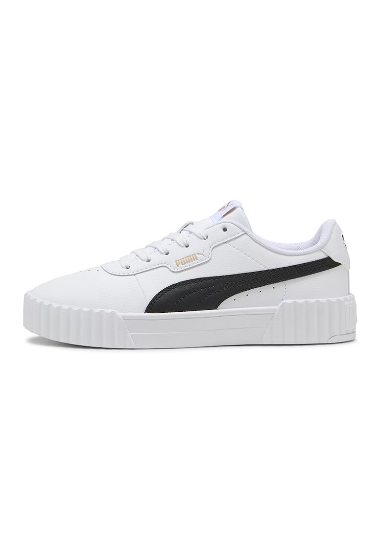 Puma Pantofi sport Carina 3.0 de piele cu insertii de piele - Alb/Negru