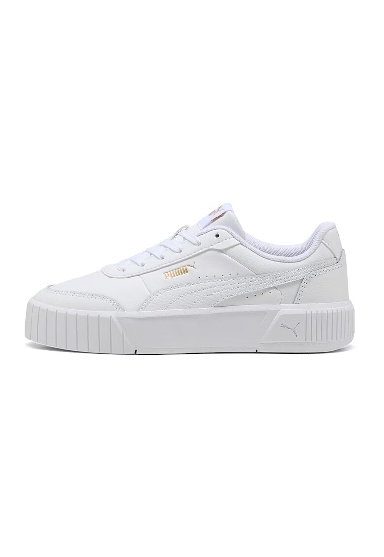 Puma Pantofi sport Carina Mia flatform din piele si piele ecologica - Alb optic