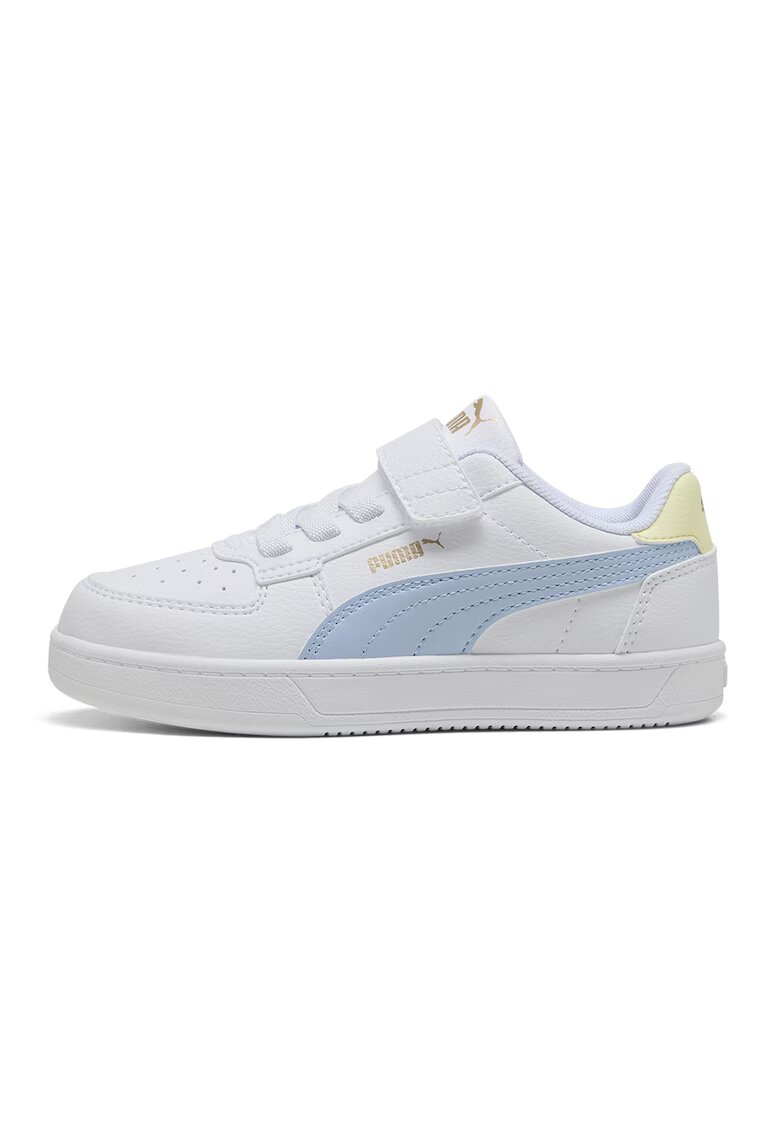 Puma Pantofi sport Caven 2.0 de piele ecologica - Alb/Galben pal/Albastru deschis