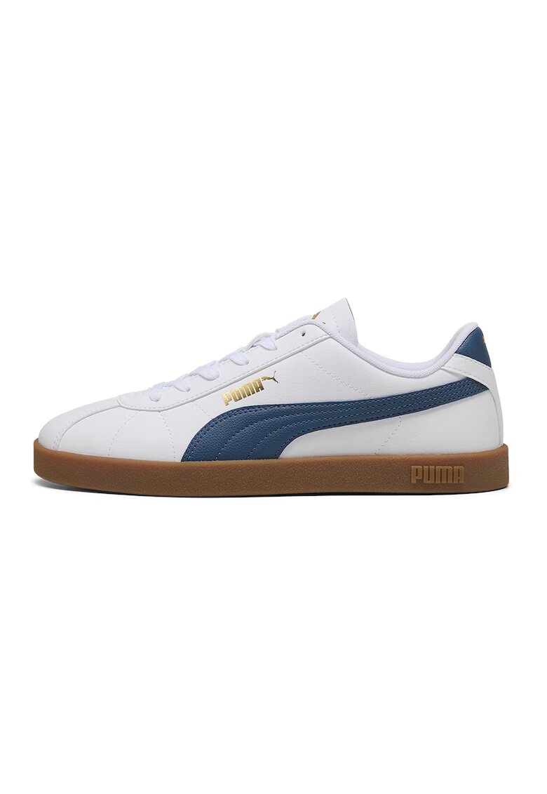 Puma Pantofi sport Club II unisex de piele ecologica cu logo - Alb/Albastru inchis