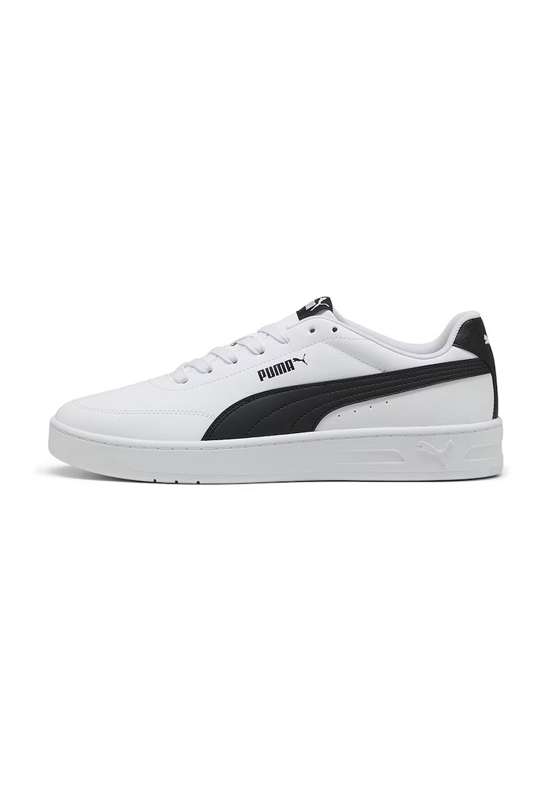 Puma Pantofi sport Court Classic Clean de piele ecologica cu brant cu amortizare - Alb/Negru